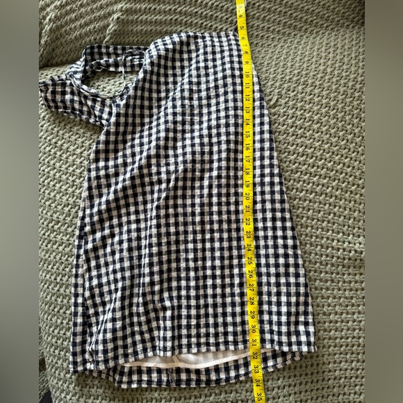 American Eagle S Black White Gingham Check Open Back Mini Dress - Picture 7 of 7